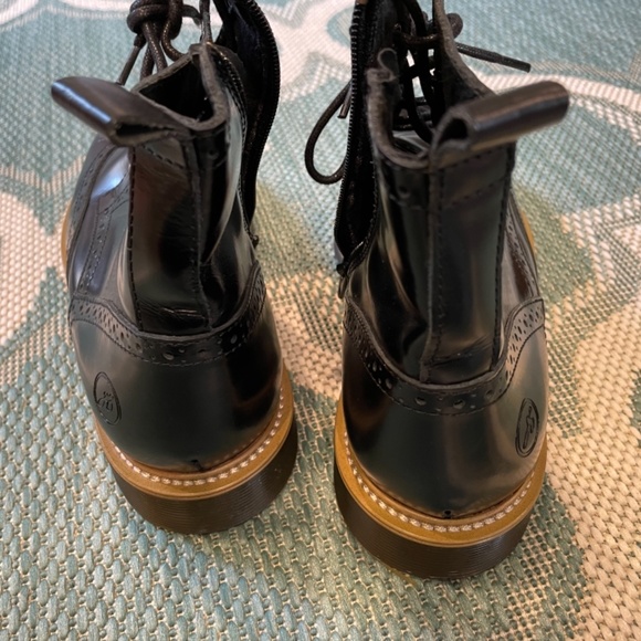 Bronx Black Doc-Like Zip Up Wing Tip Boots Size 38 - Picture 6 of 11
